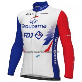 Maglia 2022 Groupama FDJ Manica Lunga Bianco Blu